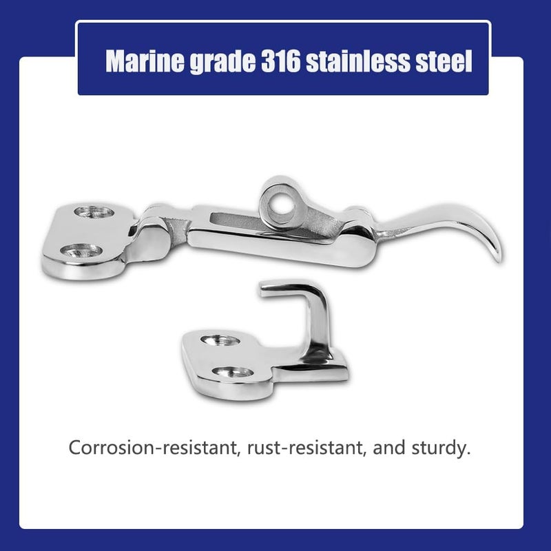 ODYSUNRAL Marine Grade Boat Door Hatch Anti-Rattle Latches, Hold Down Clamp Latches, Solid Construction, Lockable, 316 Stainless Steel with Screws(2 PCS) - Image 3